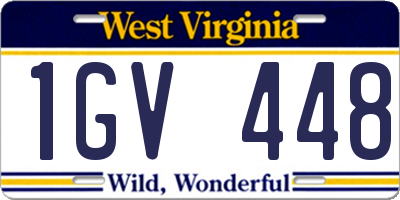WV license plate 1GV448