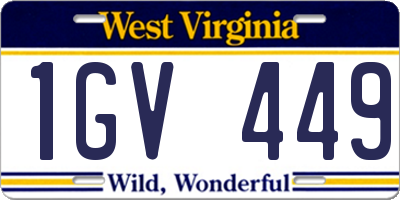 WV license plate 1GV449