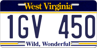 WV license plate 1GV450