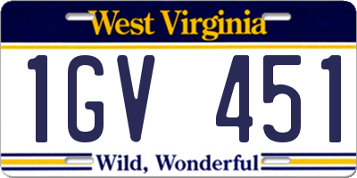 WV license plate 1GV451