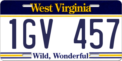 WV license plate 1GV457
