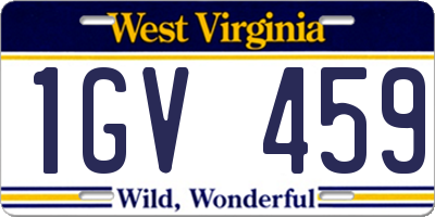 WV license plate 1GV459