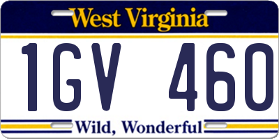 WV license plate 1GV460