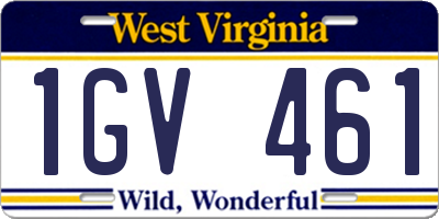 WV license plate 1GV461
