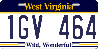 WV license plate 1GV464