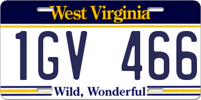 WV license plate 1GV466