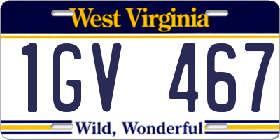 WV license plate 1GV467