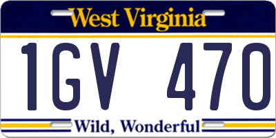 WV license plate 1GV470