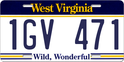 WV license plate 1GV471