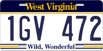 WV license plate 1GV472