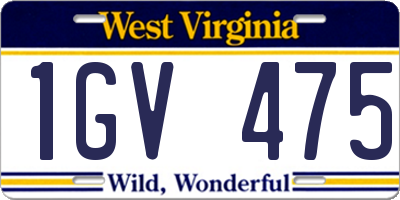 WV license plate 1GV475
