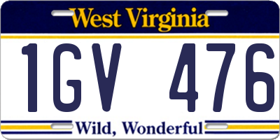 WV license plate 1GV476