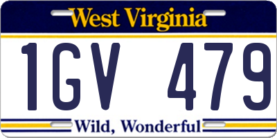 WV license plate 1GV479