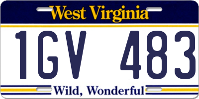 WV license plate 1GV483