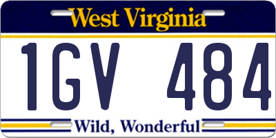 WV license plate 1GV484
