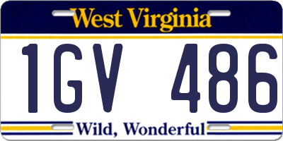 WV license plate 1GV486