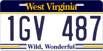 WV license plate 1GV487