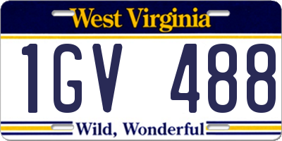 WV license plate 1GV488