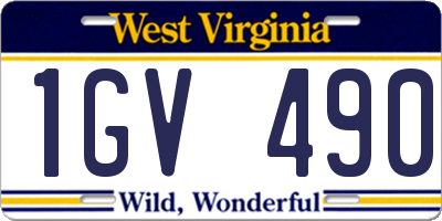 WV license plate 1GV490