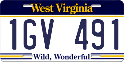 WV license plate 1GV491