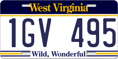 WV license plate 1GV495