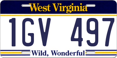 WV license plate 1GV497