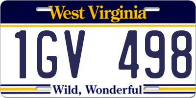 WV license plate 1GV498