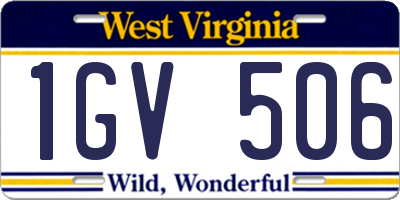WV license plate 1GV506