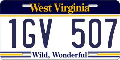 WV license plate 1GV507