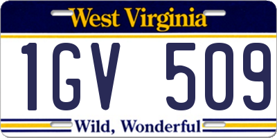 WV license plate 1GV509