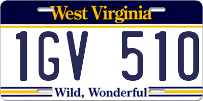 WV license plate 1GV510