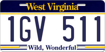 WV license plate 1GV511