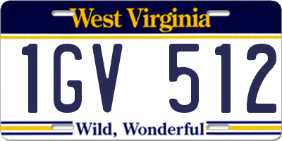 WV license plate 1GV512