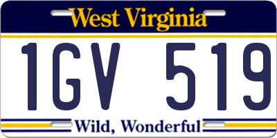 WV license plate 1GV519