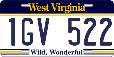 WV license plate 1GV522