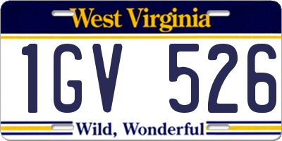 WV license plate 1GV526