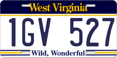 WV license plate 1GV527