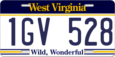 WV license plate 1GV528