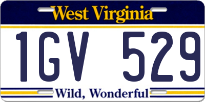 WV license plate 1GV529