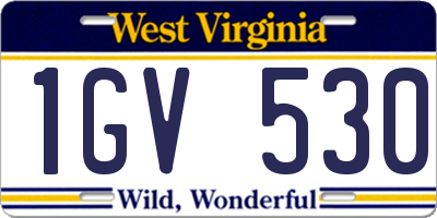 WV license plate 1GV530