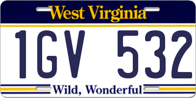 WV license plate 1GV532