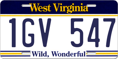 WV license plate 1GV547