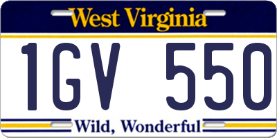 WV license plate 1GV550