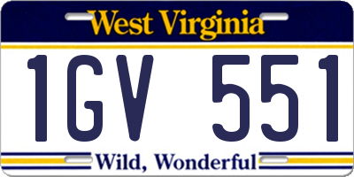 WV license plate 1GV551