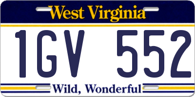 WV license plate 1GV552
