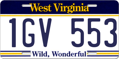 WV license plate 1GV553