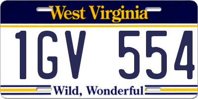 WV license plate 1GV554