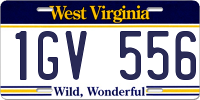 WV license plate 1GV556