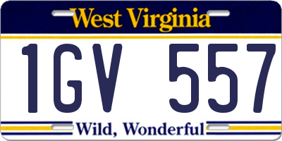 WV license plate 1GV557
