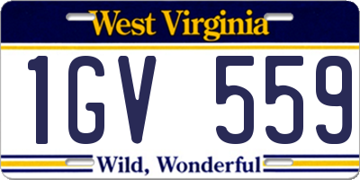 WV license plate 1GV559